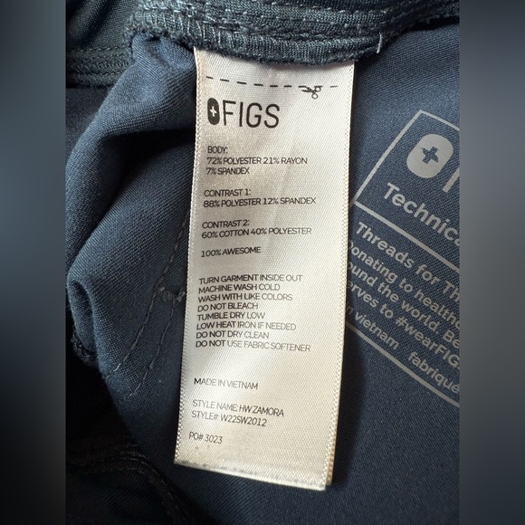 FIGS Zamora High Waisted Jogger Scrub Pants Technical Collection Dark Harbor - Picture 5 of 6